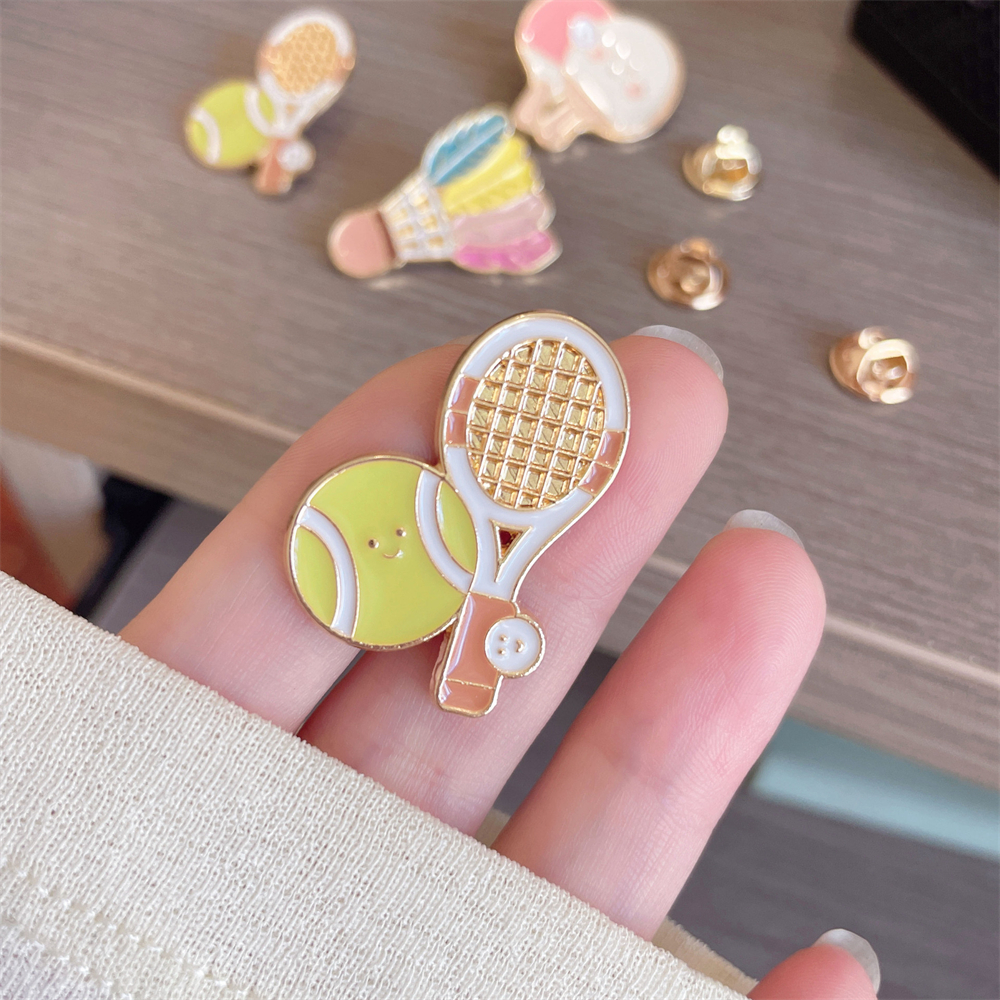 Badminton Vector - Zinc Alloy Brooches Stylish Badminton Brooch